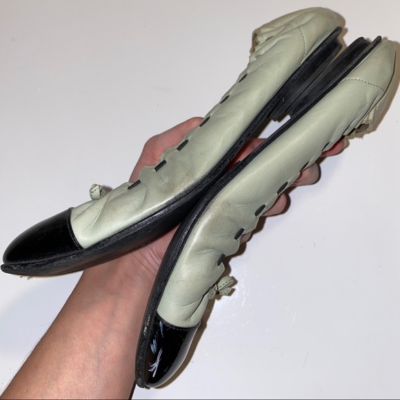 Chanel Seafoam Green Patent Toe Ballet Flats - Picture 7 of 17